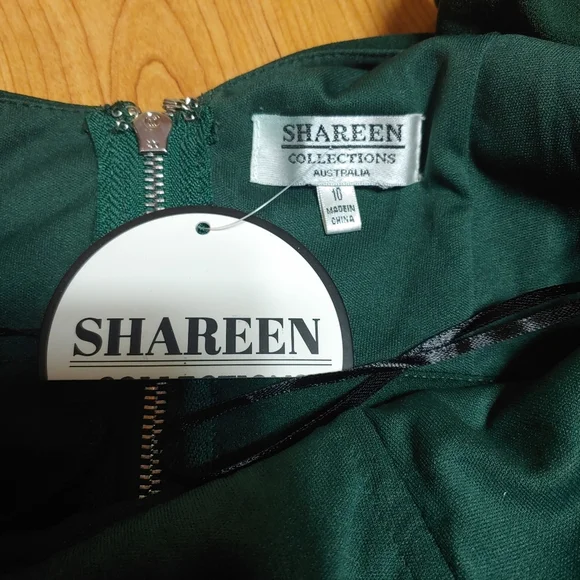 Shareen Collections Australia Mini Green Dress Size 10 - Picture 7 of 10